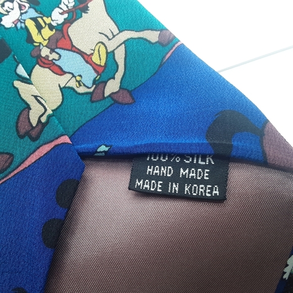 Balancine Vintage disney Mickey Mouse & Goofy Men's Tie Pure Silk - Picture 3 of 8